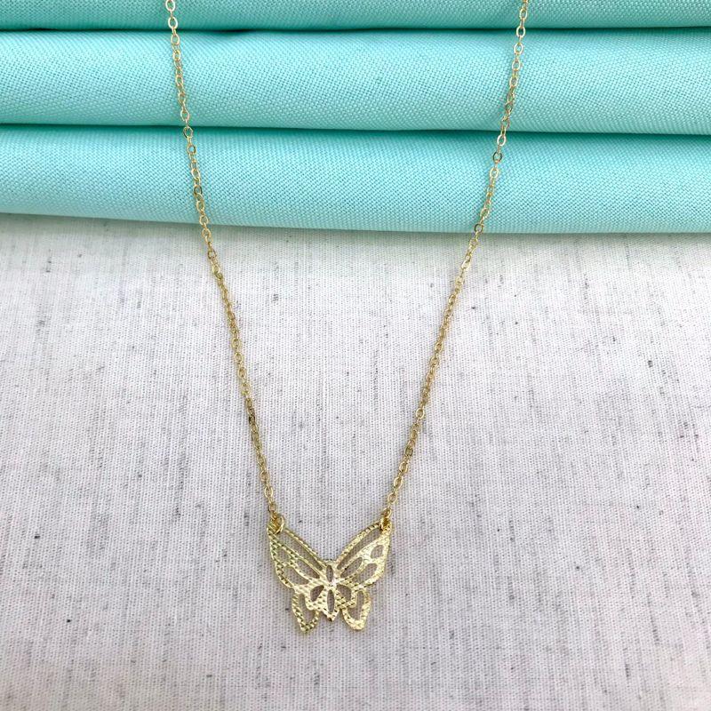 CHOKER BORBOLETA TEXTURIZADA BANHADO A OURO