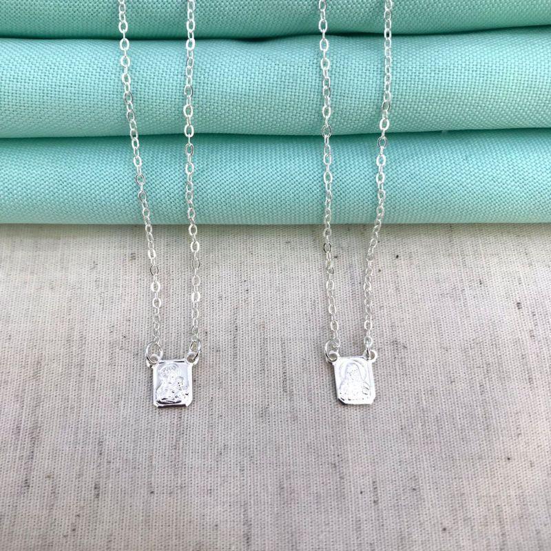 ESCAPULÁRIO NOSSA SENHORA BANHADO A PRATA