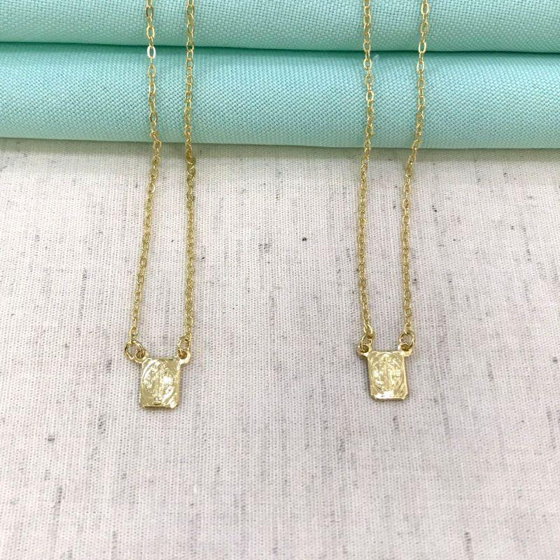 ESCAPULÁRIO SÃO BENTO BANHADO A OURO