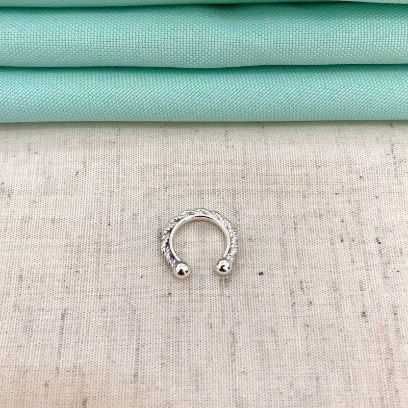 FAKE PIERCING PULSE BANHADO A PRATA