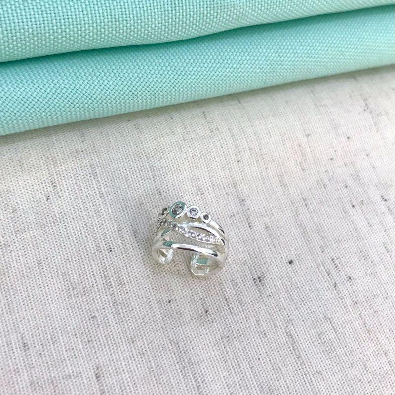 FAKE PIERCING SKYLINE ZIRCÔNIA BANHADO A PRATA