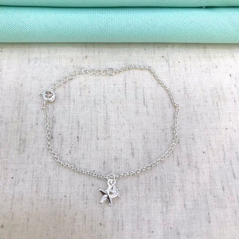 PULSEIRA ESTRELA ZIRCÔNIA BANHADO A PRATA