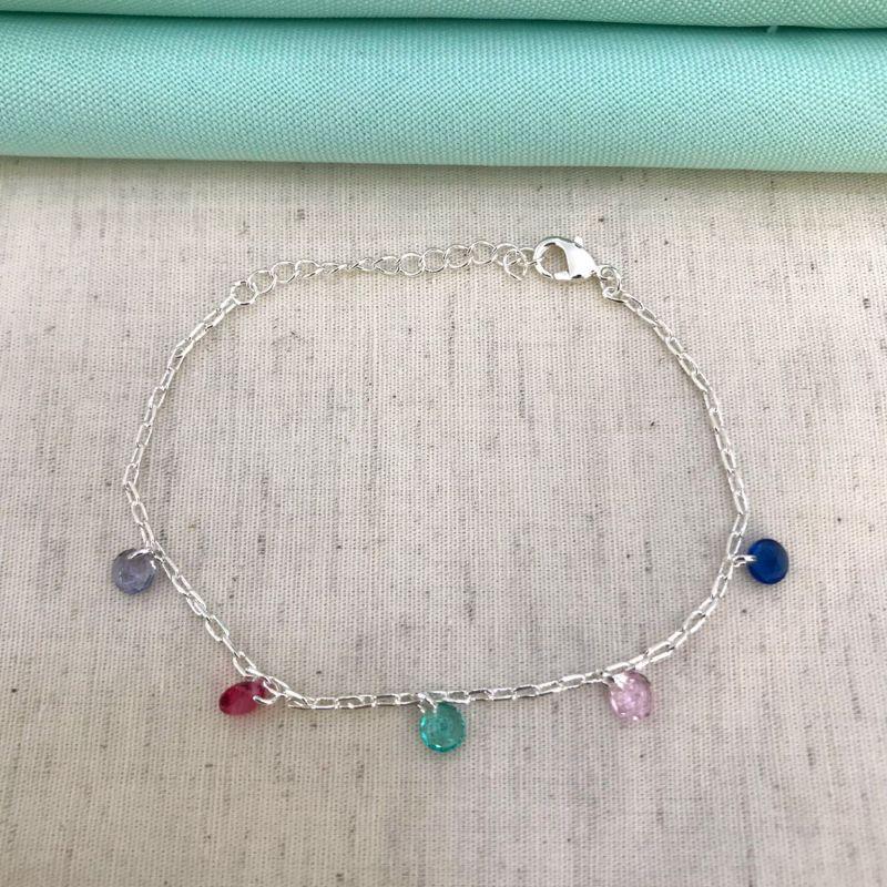 PULSEIRA TIFFANY COLORIDA BANHADO A PRATA