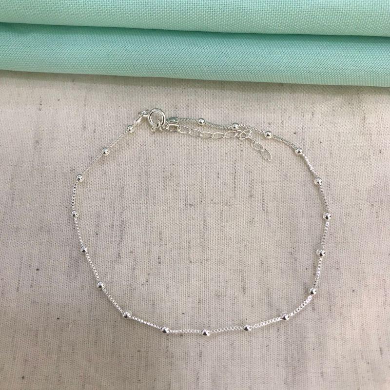 TORNOZELEIRA ESFERAS BANHADO A PRATA