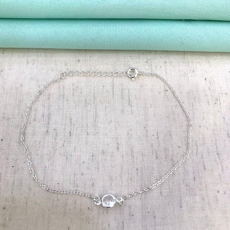 TORNOZELEIRA PONTO DE LUZ BANHADO A PRATA