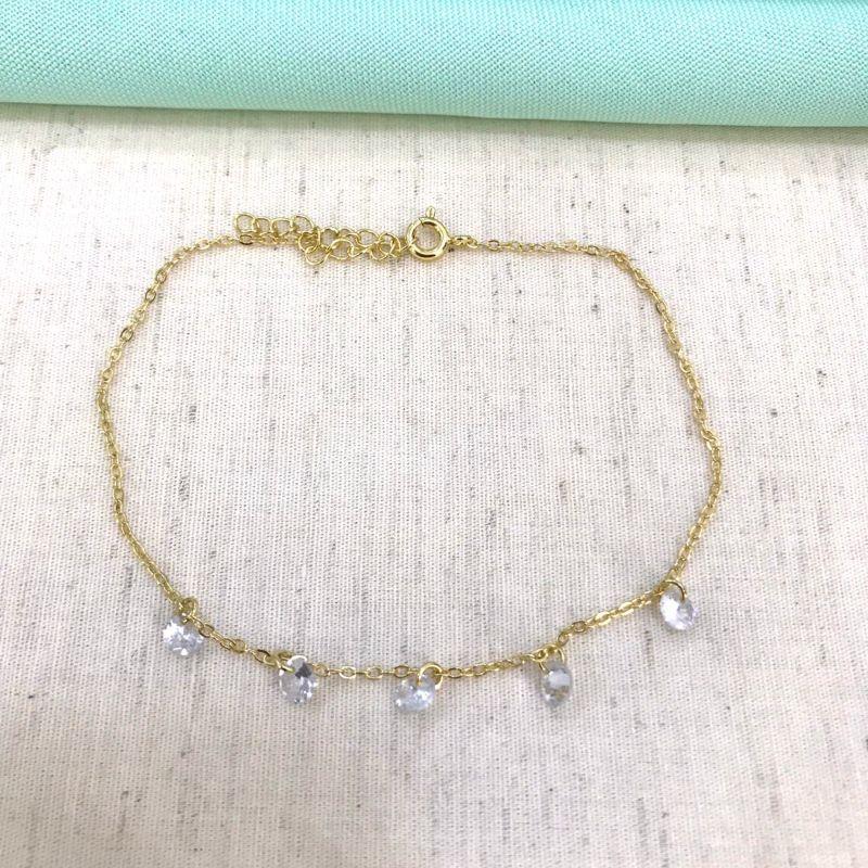 TORNOZELEIRA TIFFANY BANHADO A OURO