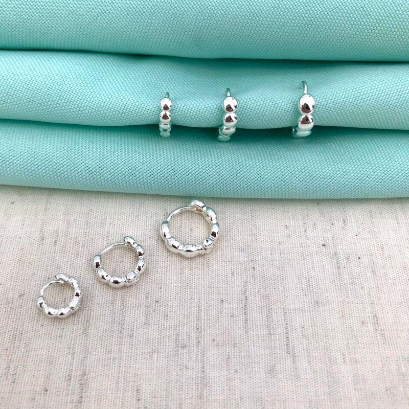 TRIO ARGOLA GOMOS BANHADO A PRATA