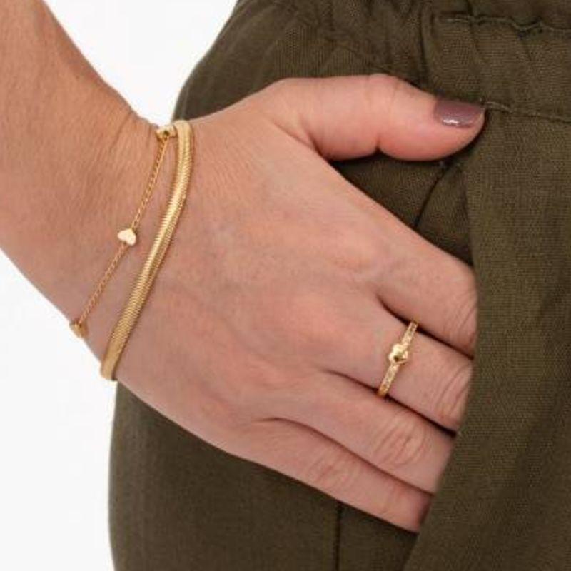 ANEL CORAÇÃO COM ZIRCONIA BANHADO A OURO