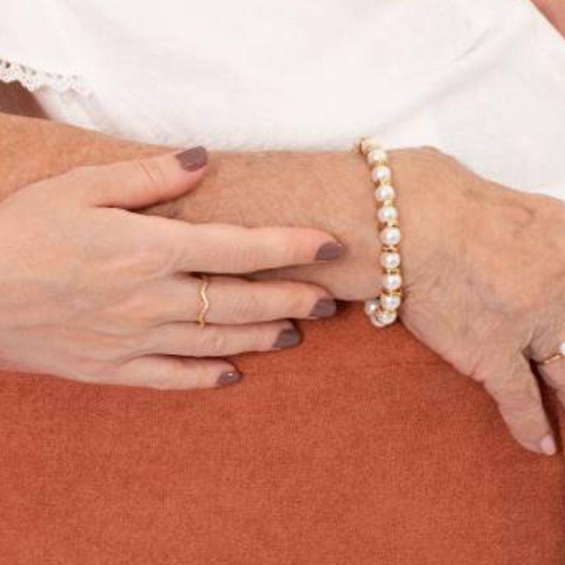 ANEL ONDULADO ORGÂNICO BANHADO A OURO