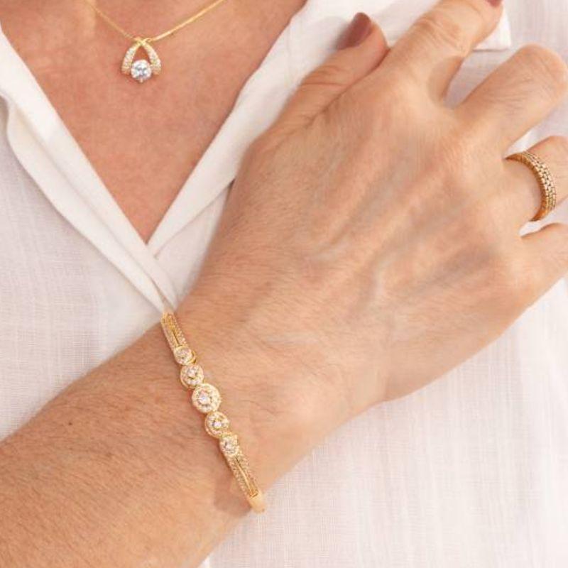 BRACELETE DORÉ ZIRCÔNIA BANHADO A OURO