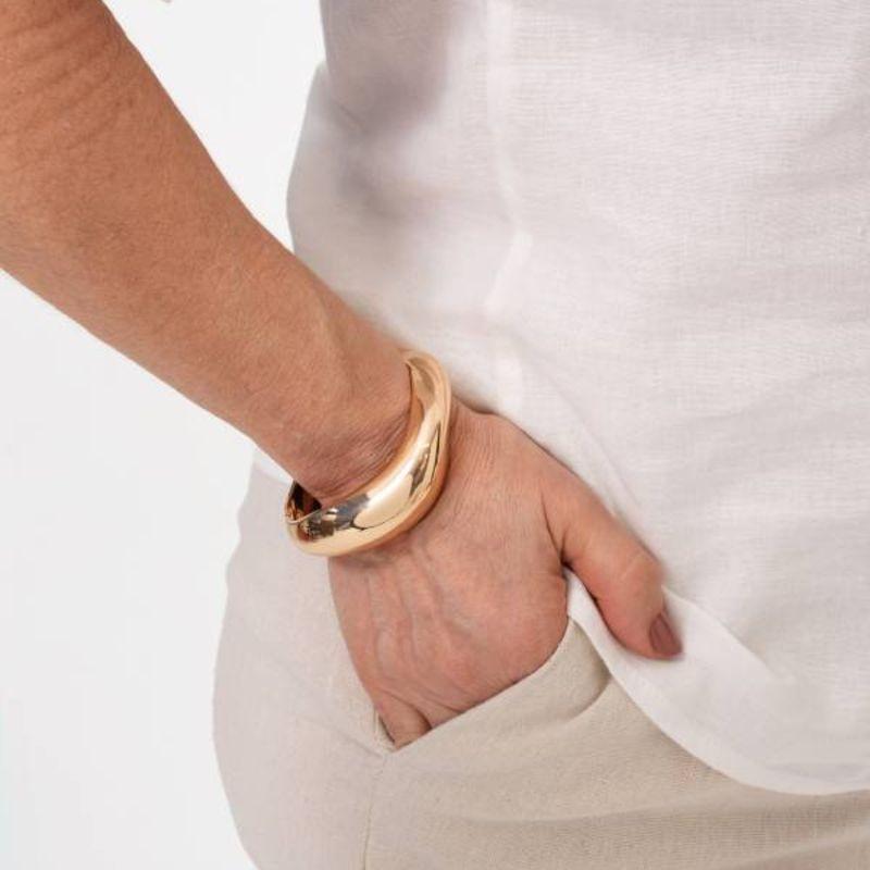 BRACELTE MAXI OVAL BANHADO A OURO