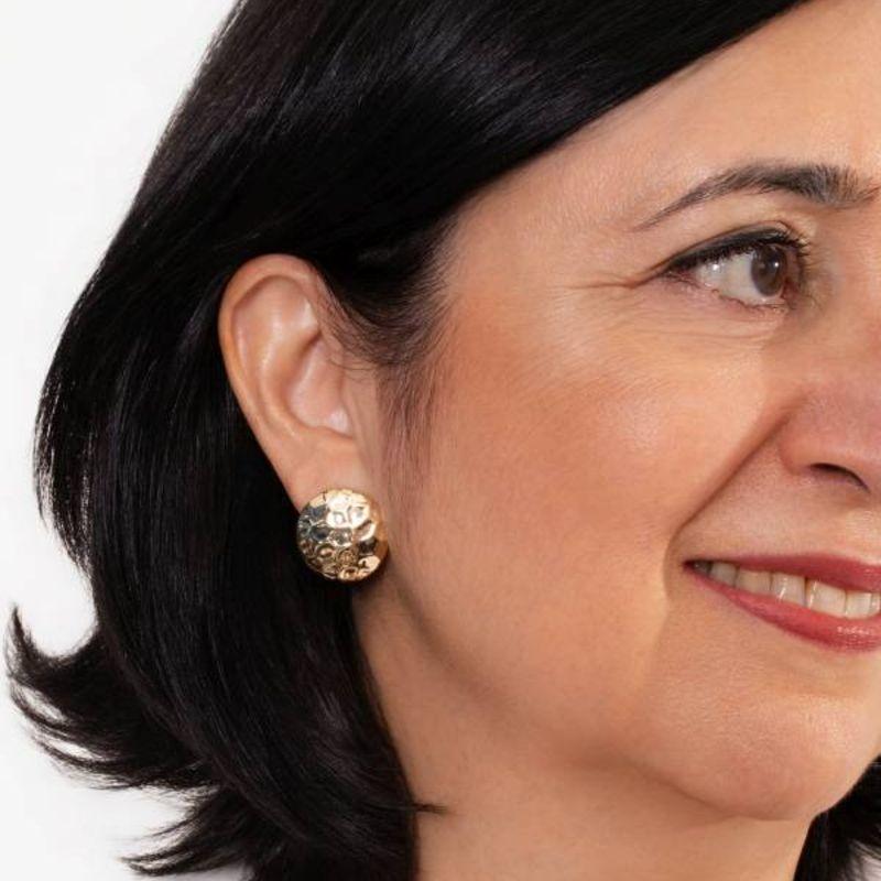 BRINCO BOTÃO ORGÂNICO BANHADO A OURO