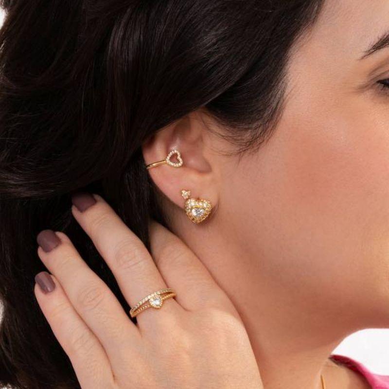BRINCO CORAÇÃO AMORE BANHADO A OURO