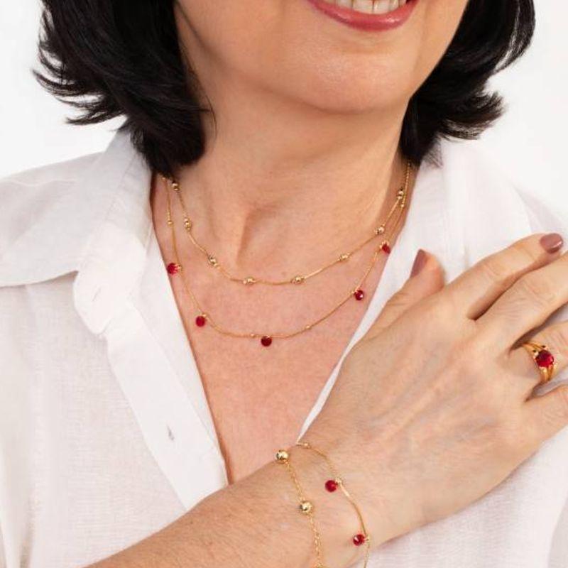 CHOKER MINI ESFERAS BANHADO A OURO