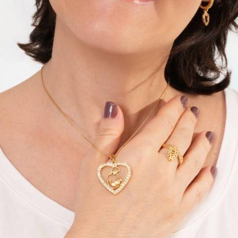 COLAR AMOR DE MÃE BANHADO A OURO