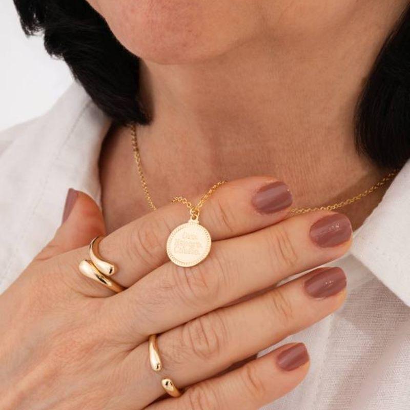 COLAR ORE ESPERE E CONFIE BANHADO A OURO