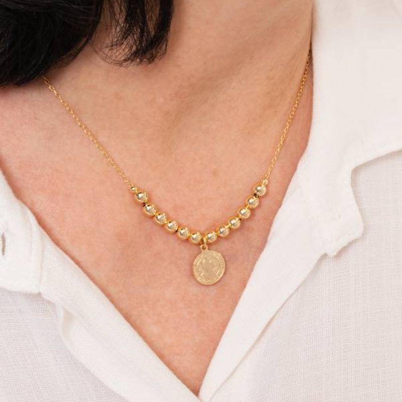 COLAR SÃO BENTO ESFERA BANHADO A OURO