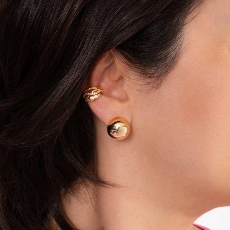 FAKE PIERCING SKYLINE ZIRCÔNIA BANHADO A OURO