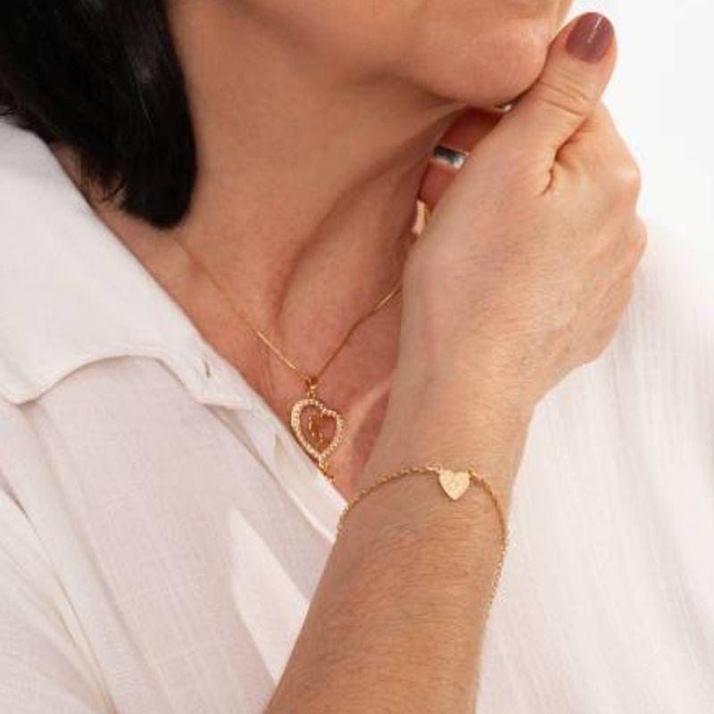 PULSEIRA CORAÇÃO BANHADO A OURO