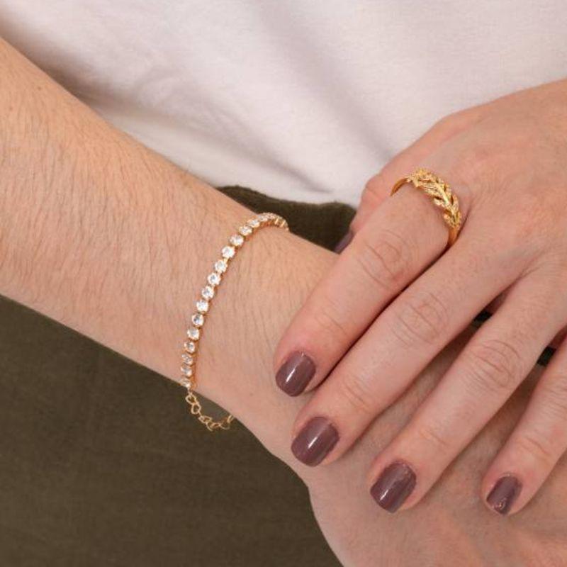 PULSEIRA RIVIERA CORAÇÃO BANHADO A OURO