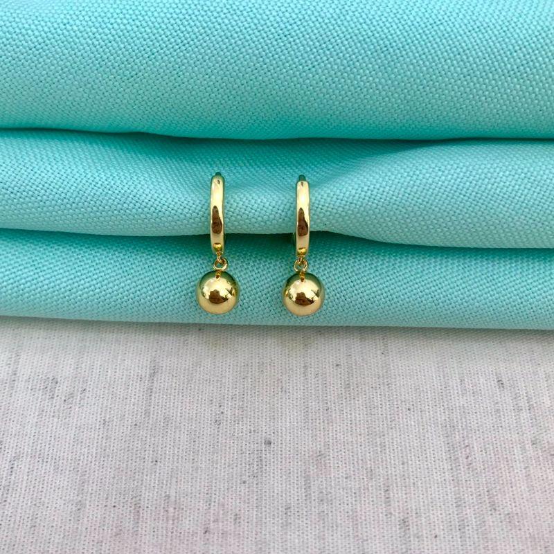 ARGOLA ESFERA G BANHADO A OURO