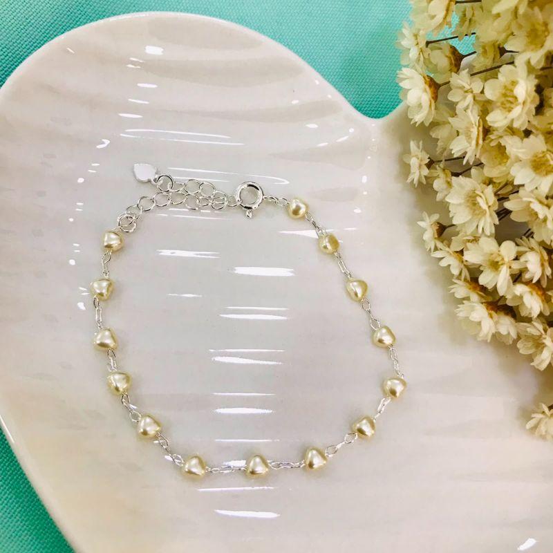 PULSEIRA DE PÉROLA BANHADO A PRATA