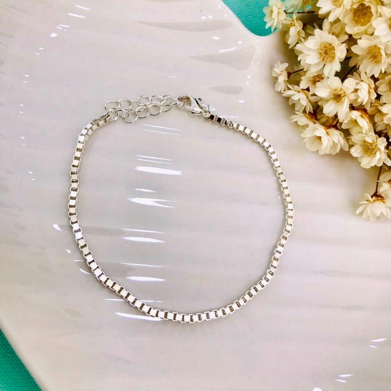 PULSEIRA VENEZIANA QUADRADA BANHADA PRATA
